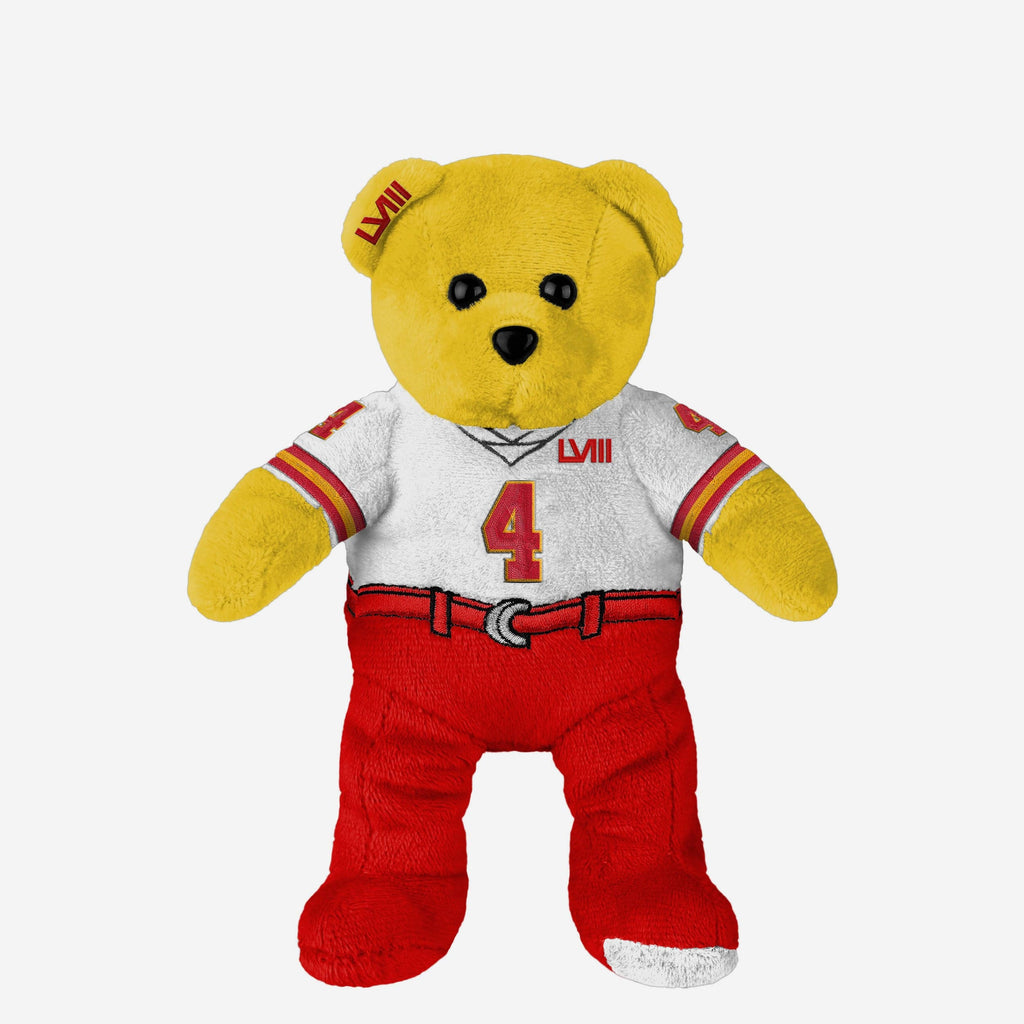Rashee Rice Kansas City Chiefs Super Bowl LVIII White Uniform Team Beans Embroidered Player Bear FOCO - FOCO.com