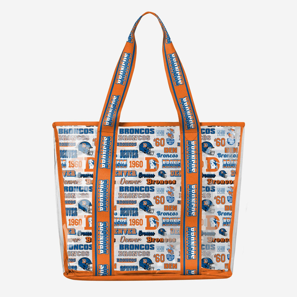 Denver Broncos Repeat Retro Print Clear Tote Bag FOCO - FOCO.com
