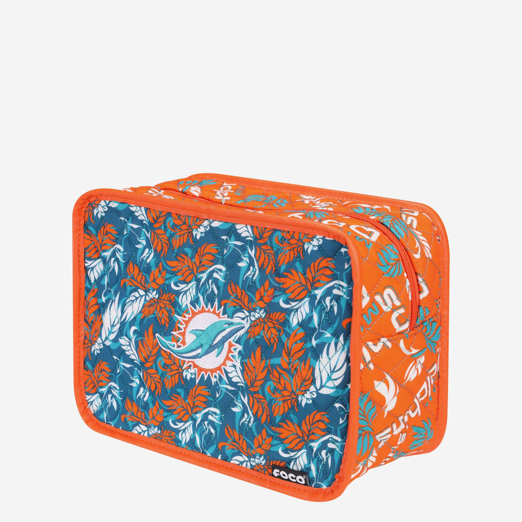 Miami Dolphins Quilted Printed Cosmetic Bag FOCO - FOCO.com