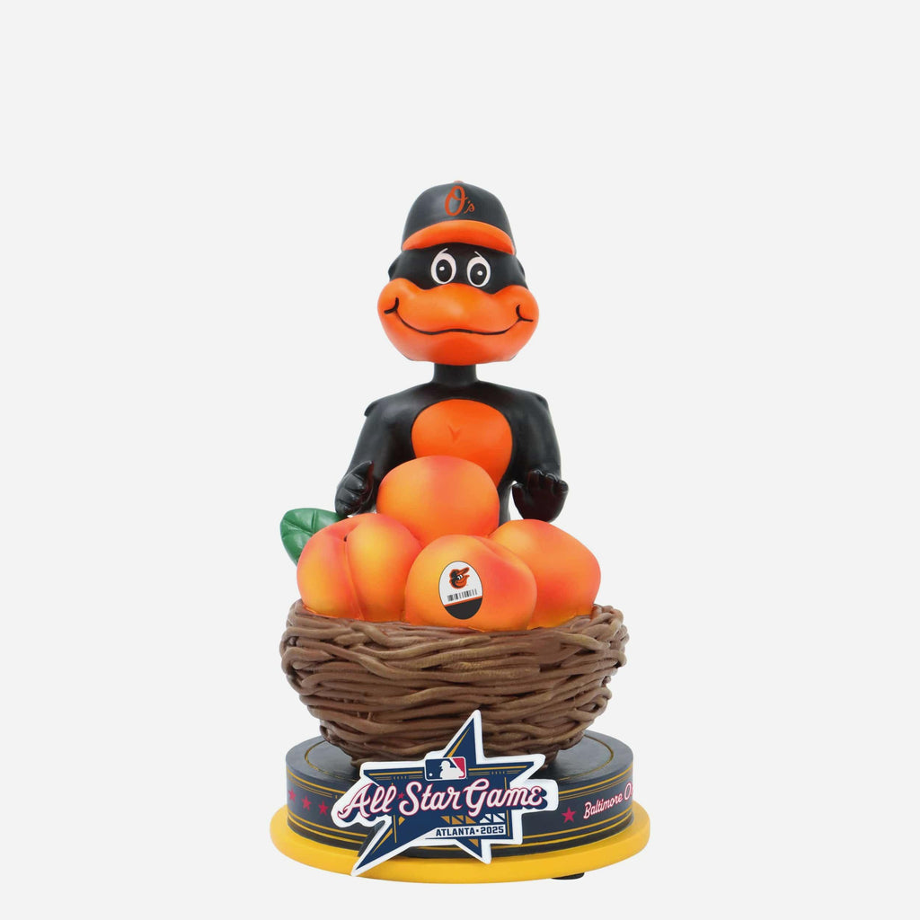 The Oriole Bird Baltimore Orioles 2025 MLB All-Star Peach Mascot Mini Bobblehead Scene FOCO - FOCO.com