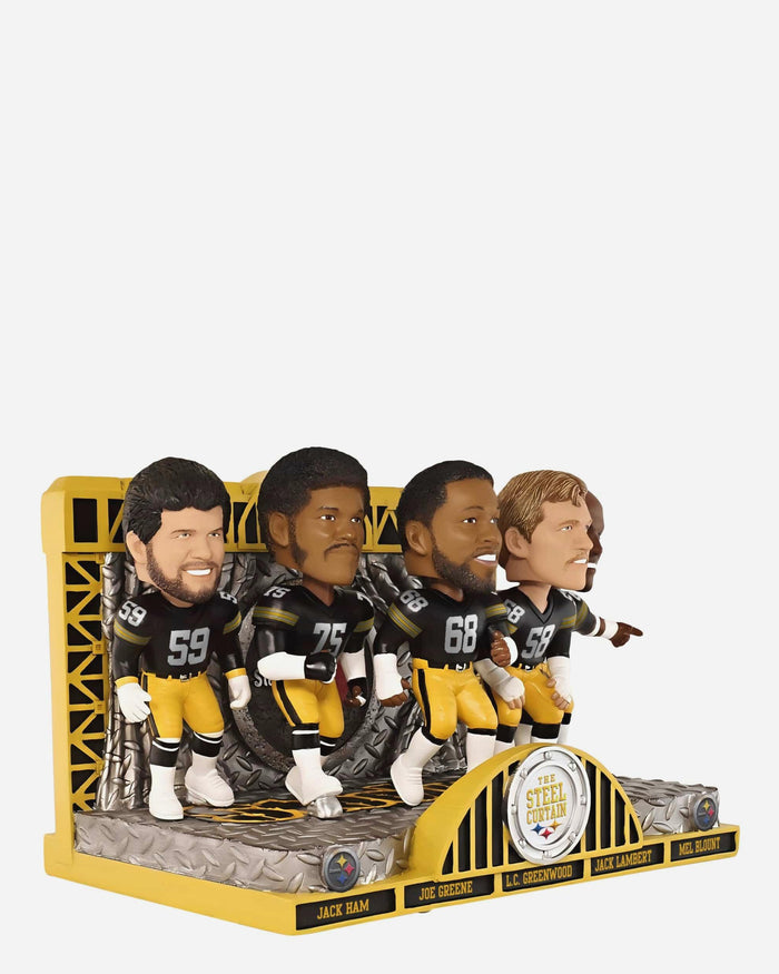 Pittsburgh Steelers Steel Curtain Defense Mini Bobblehead Scene FOCO - FOCO.com