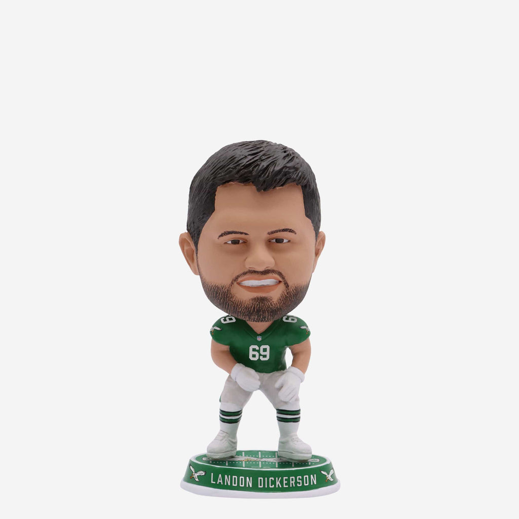 Landon Dickerson Philadelphia Eagles Kelly Green Uniform Field Stripe Mini Bighead Bobblehead Officially Licensed by NFL