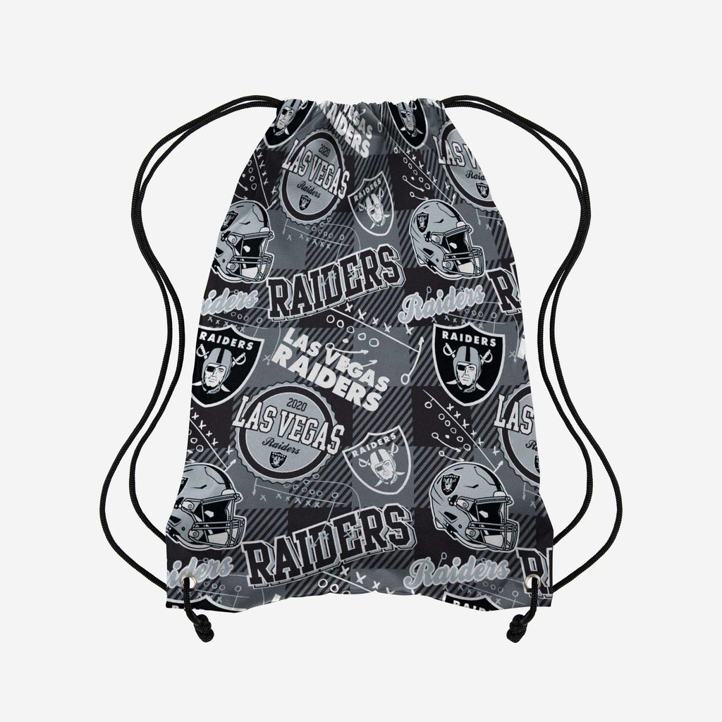 Las Vegas Raiders Thematic Repeat Print Drawstring Backpack FOCO - FOCO.com