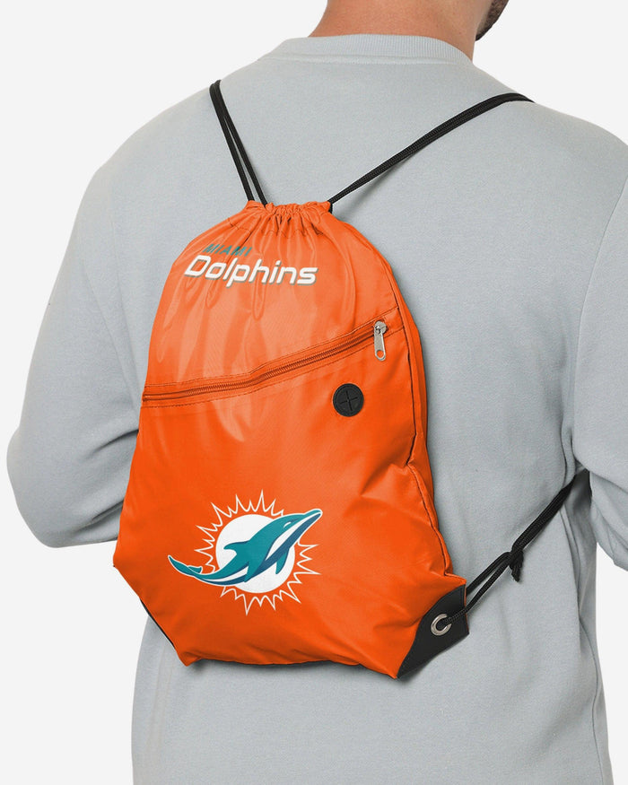Miami Dolphins Pocket Drawstring Backpack FOCO - FOCO.com