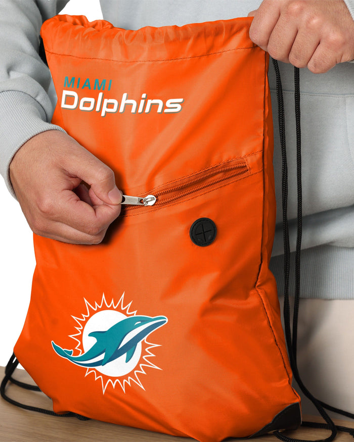 Miami Dolphins Pocket Drawstring Backpack FOCO - FOCO.com