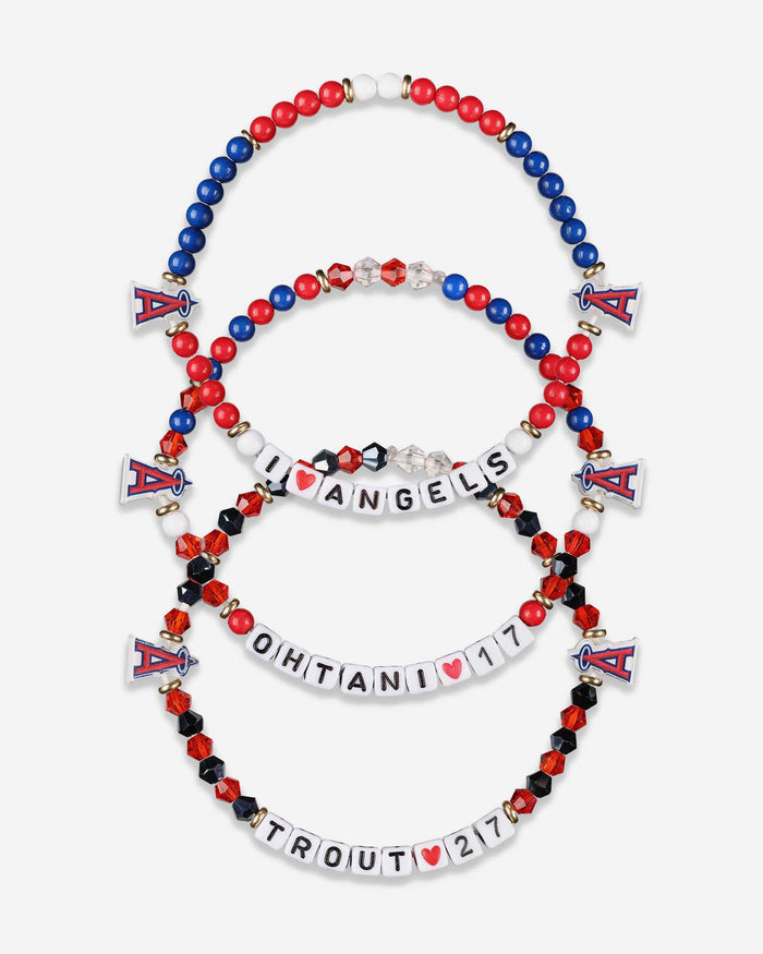 Shohei Ohtani & Mike Trout Los Angeles Angels 3 Pack Player Friendship Bracelet FOCO - FOCO.com
