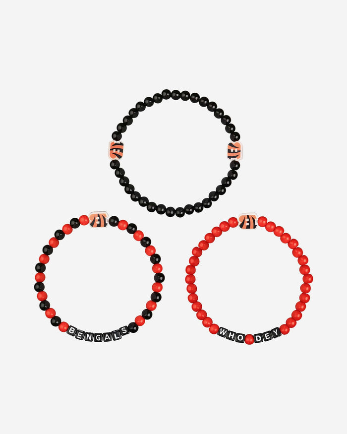 Cincinnati Bengals 3 Pack Beaded Friendship Bracelet FOCO - FOCO.com
