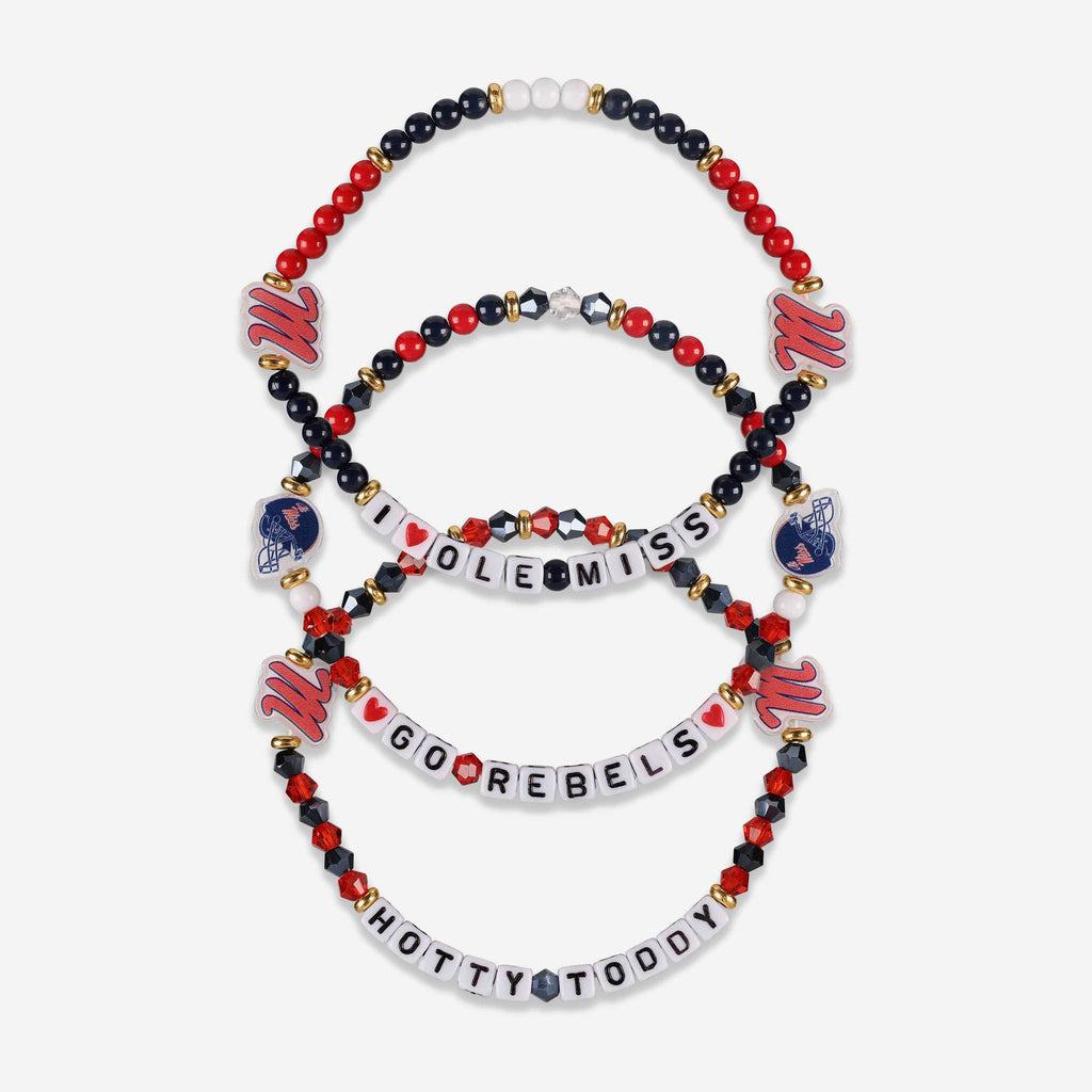 Ole Miss Rebels 3 Pack Friendship Bracelet FOCO - FOCO.com