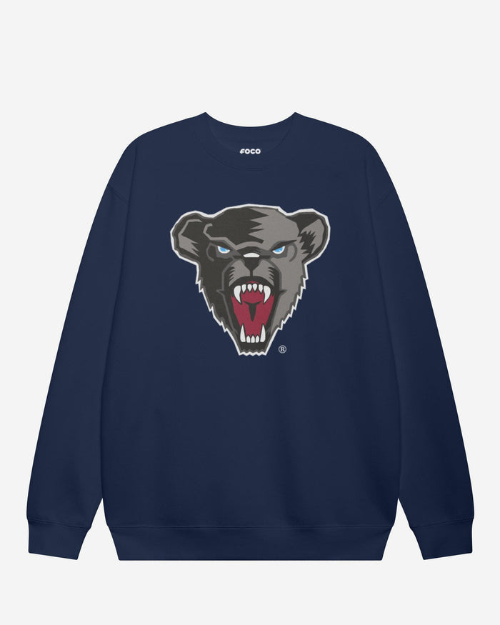 Maine Black Bears Primary Logo Crew Neck Sweatshirt FOCO Navy S - FOCO.com