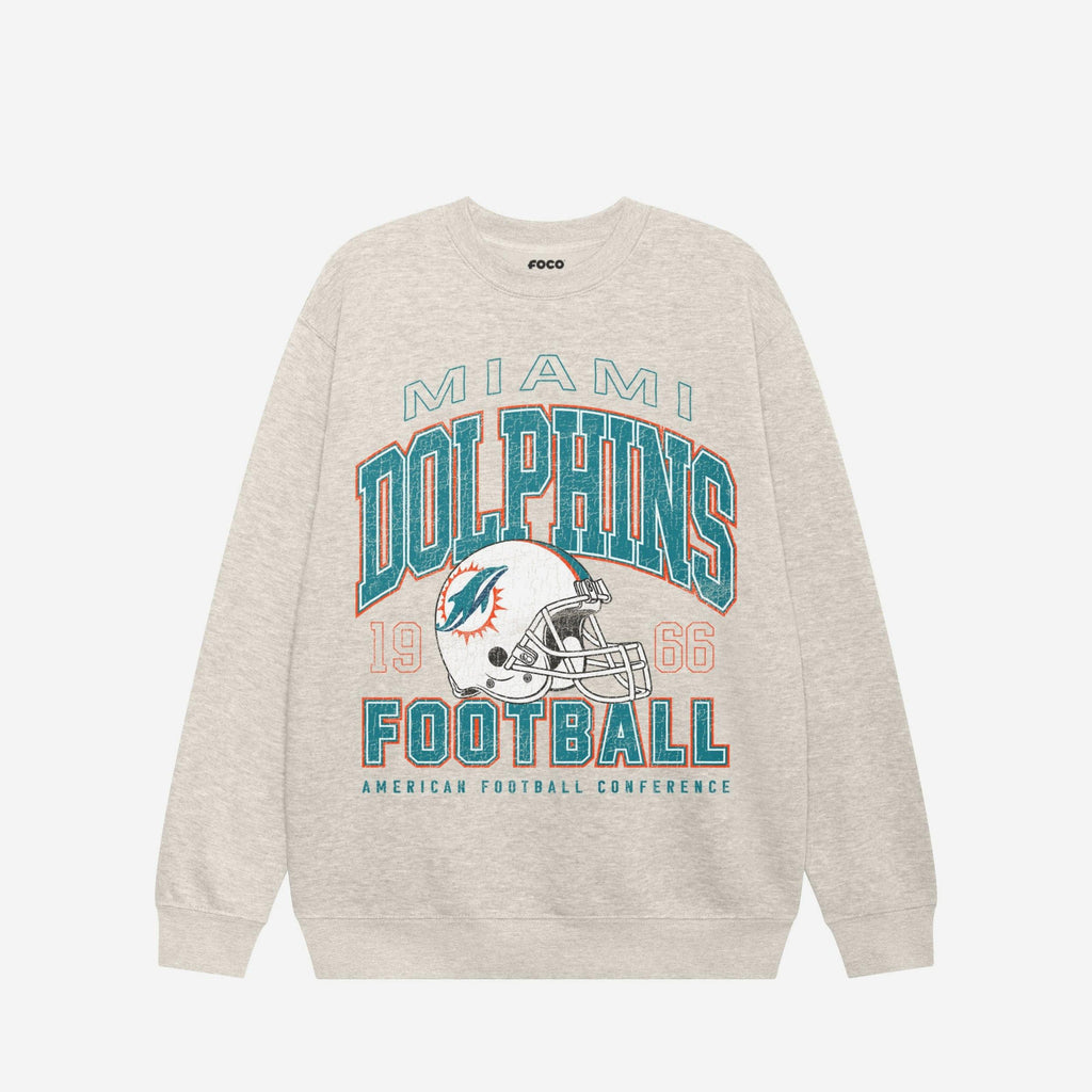 Miami Dolphins Varsity Crew Neck Sweatshirt FOCO S - FOCO.com