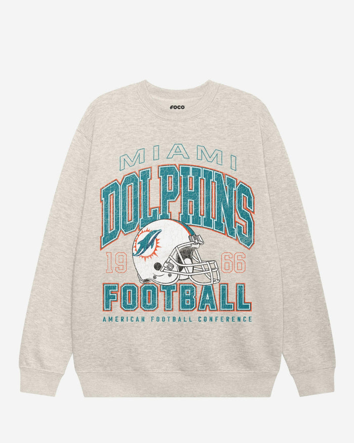 Miami Dolphins Varsity Crew Neck Sweatshirt FOCO S - FOCO.com