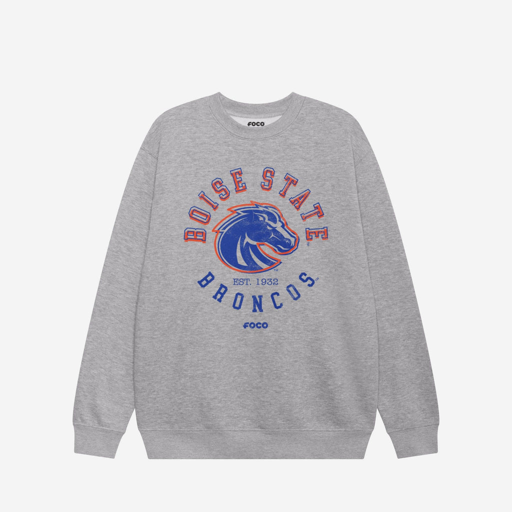 Boise State Broncos Circle Vintage Crew Neck Sweatshirt FOCO S - FOCO.com