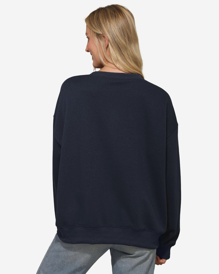 Chicago Bears Womens Rhinestone Logo Oversized Crew Neck Sweatshirt FOCO S - FOCO.com