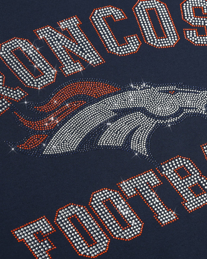 Denver Broncos Womens Rhinestone Logo Oversized Crew Neck Sweatshirt FOCO S - FOCO.com