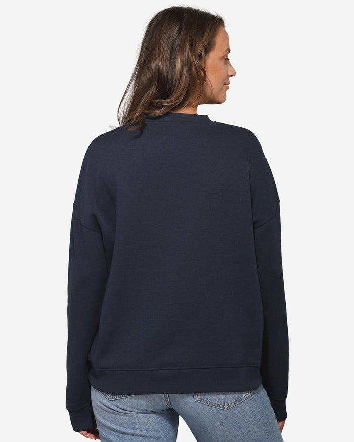 Denver Broncos Womens Rhinestone Logo Oversized Crew Neck Sweatshirt FOCO S - FOCO.com