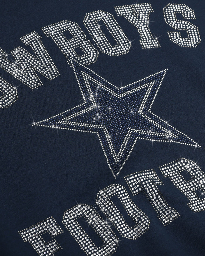 Dallas Cowboys Womens Rhinestone Logo Oversized Crew Neck Sweatshirt FOCO S - FOCO.com