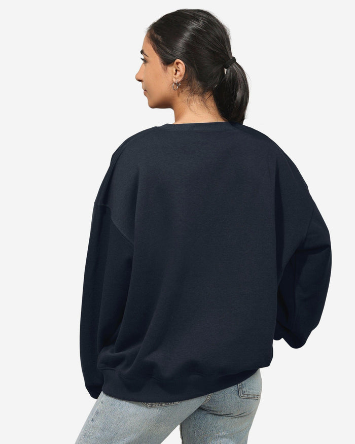 Dallas Cowboys Womens Rhinestone Logo Oversized Crew Neck Sweatshirt FOCO S - FOCO.com