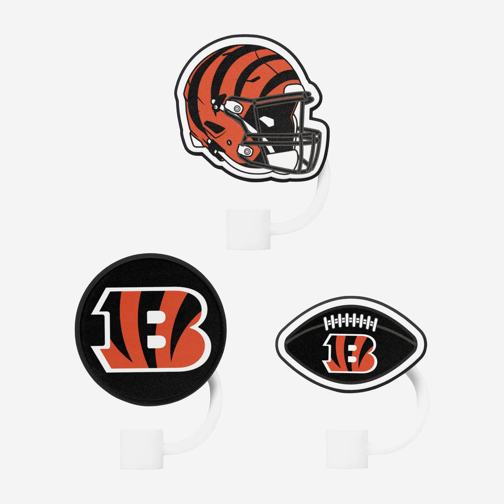 Cincinnati Bengals 3 Pack Primary Logo Straw Toppers FOCO - FOCO.com