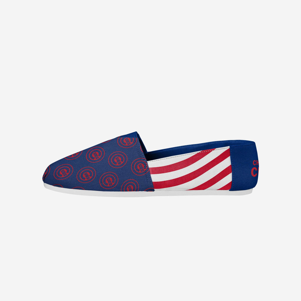 Chicago Cubs Womens Stripe Canvas Shoe FOCO 6 - FOCO.com