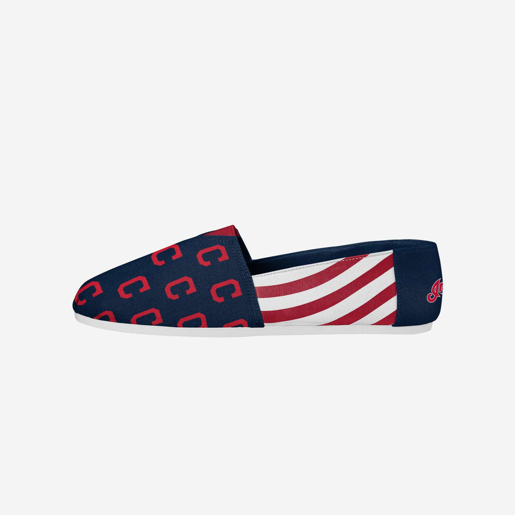 Cleveland Guardians Womens Stripe Canvas Shoe FOCO 6 - FOCO.com