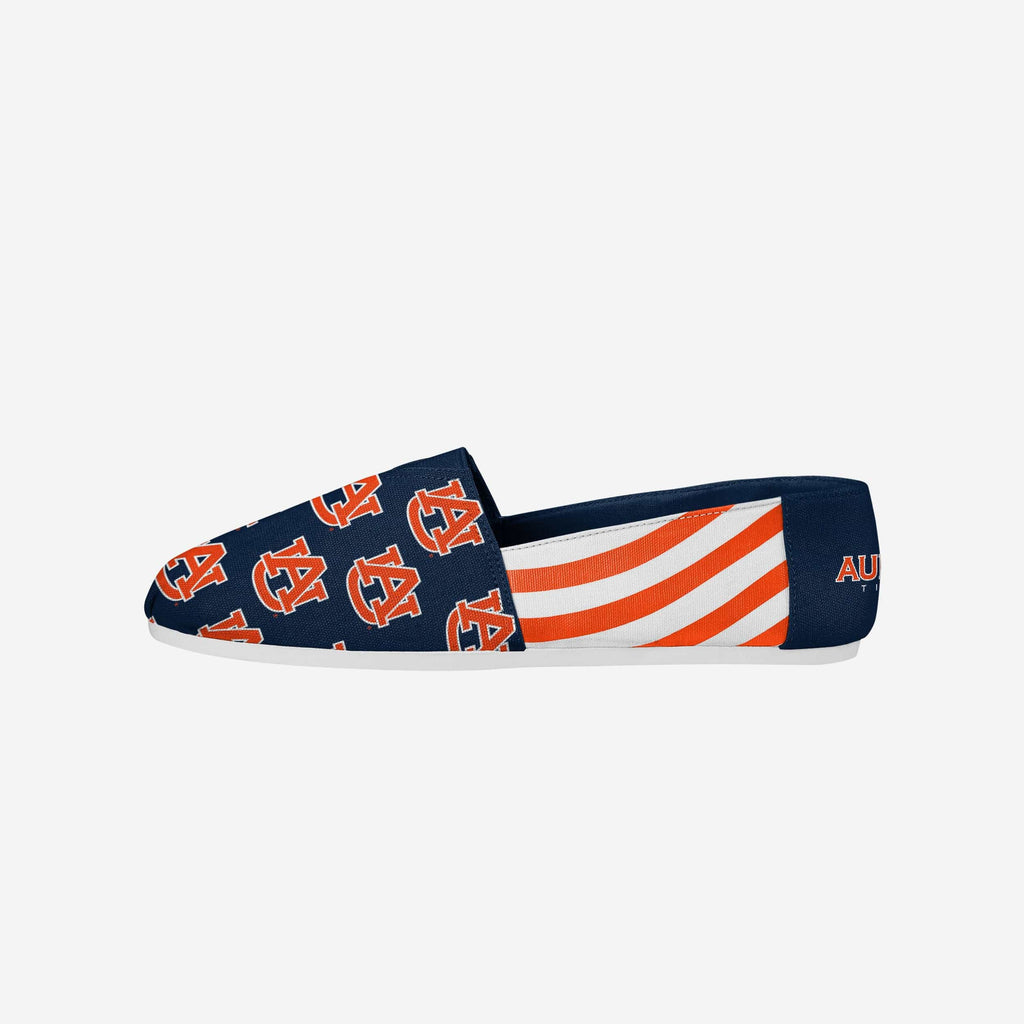 Auburn Tigers Womens Stripe Canvas Shoe FOCO 6 - FOCO.com