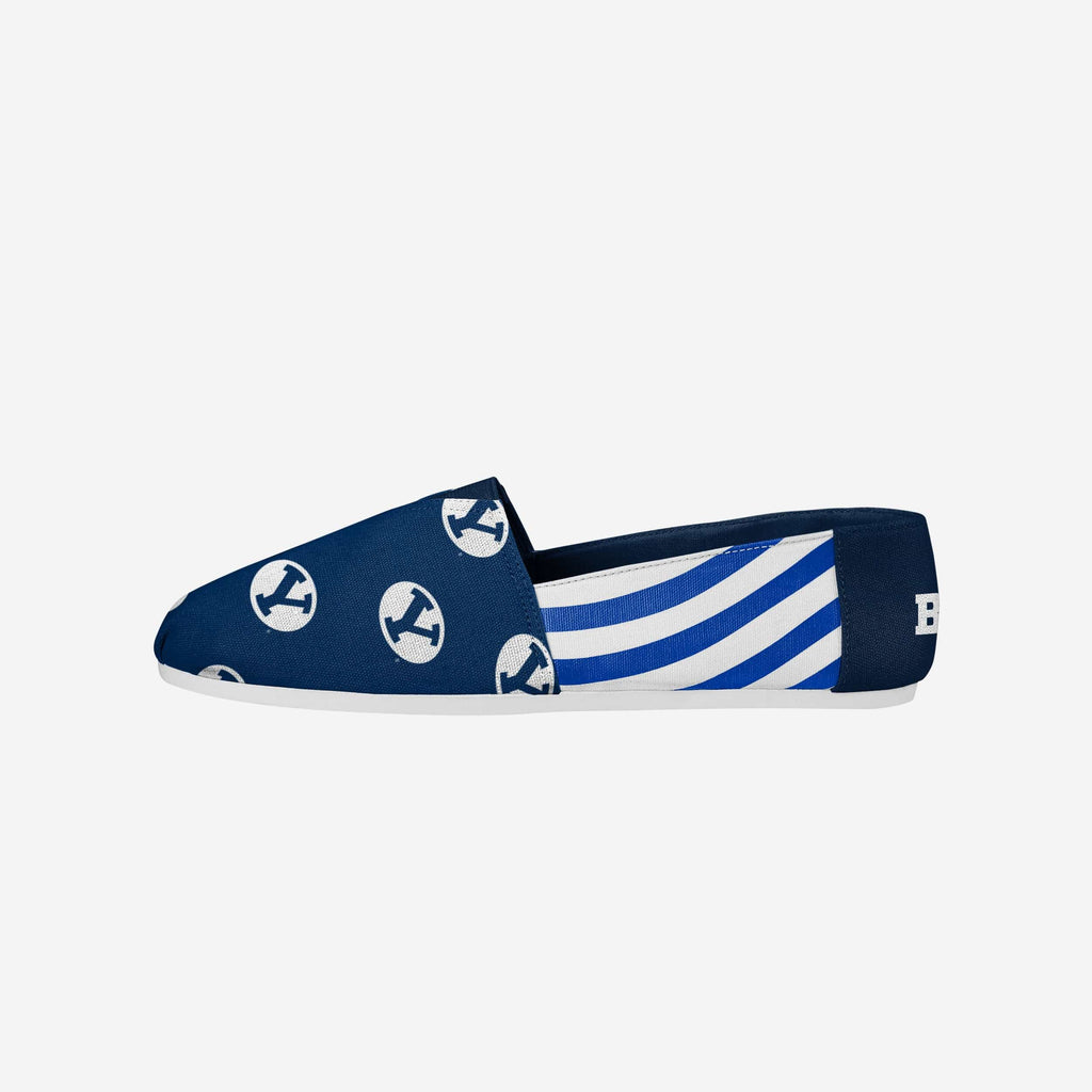 BYU Cougars Womens Stripe Canvas Shoe FOCO 6 - FOCO.com