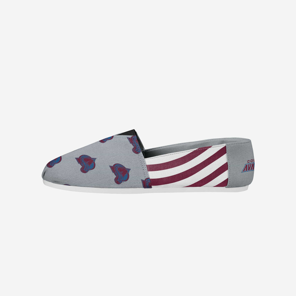 Colorado Avalanche Womens Stripe Canvas Shoe FOCO 6 - FOCO.com