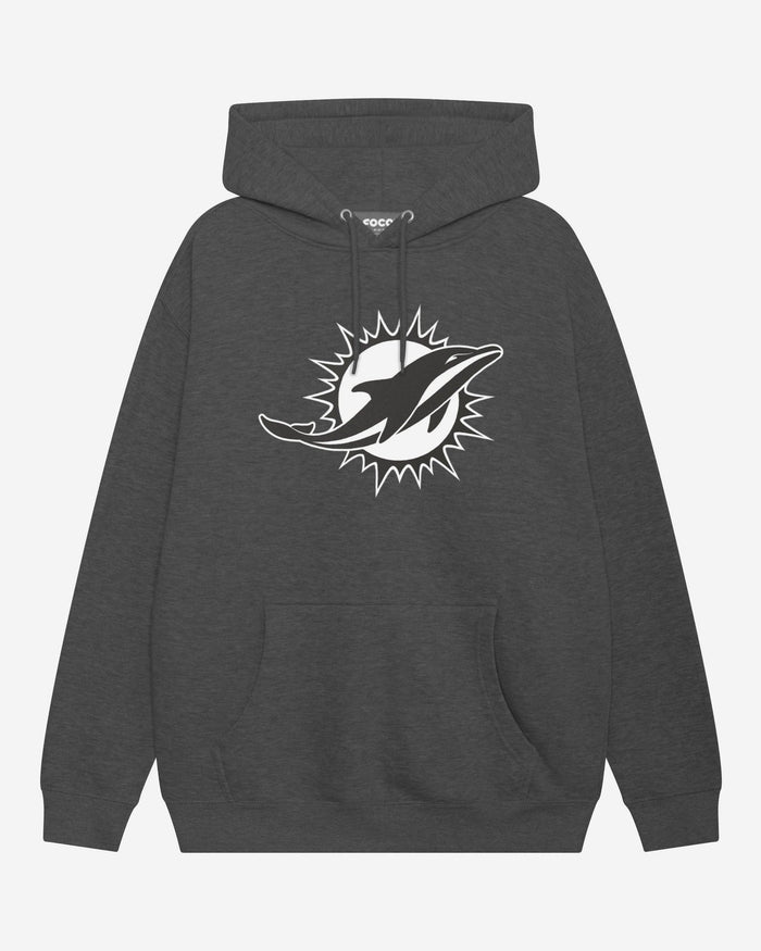 Miami Dolphins Black & White Primary Logo Hoodie FOCO S - FOCO.com