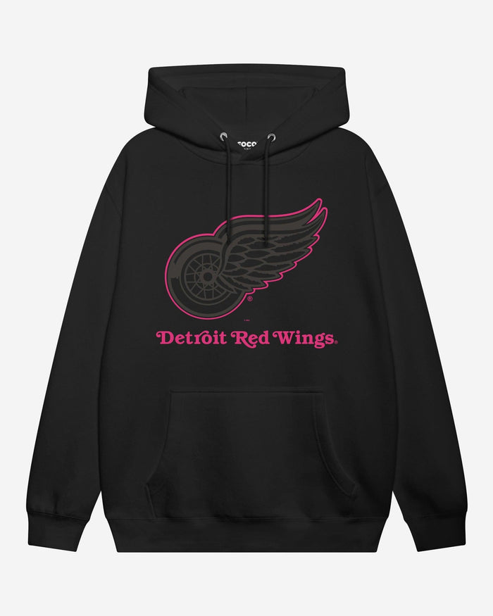 Detroit Red Wings Highlight Reel Hoodie FOCO Black/Neon Pink S - FOCO.com