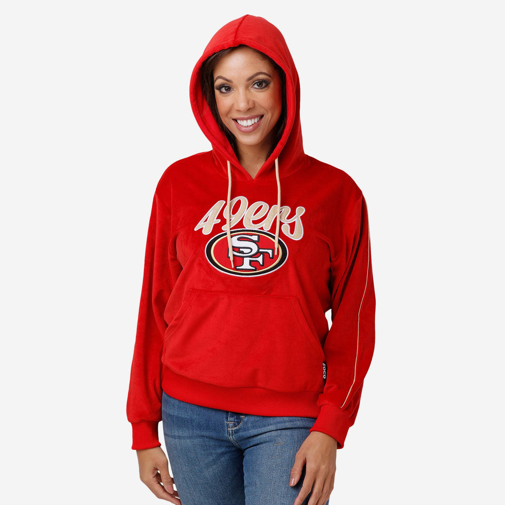 San Francisco 49ers Womens Velour Hooded Sweatshirt FOCO S - FOCO.com