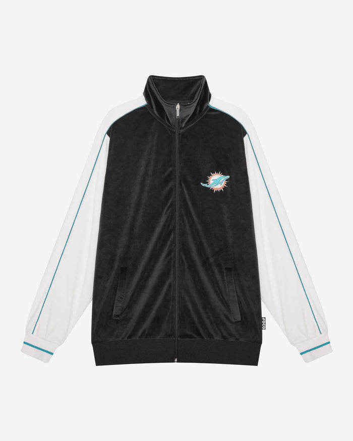 Miami Dolphins Two Tone Velour Zip Up Top FOCO S - FOCO.com