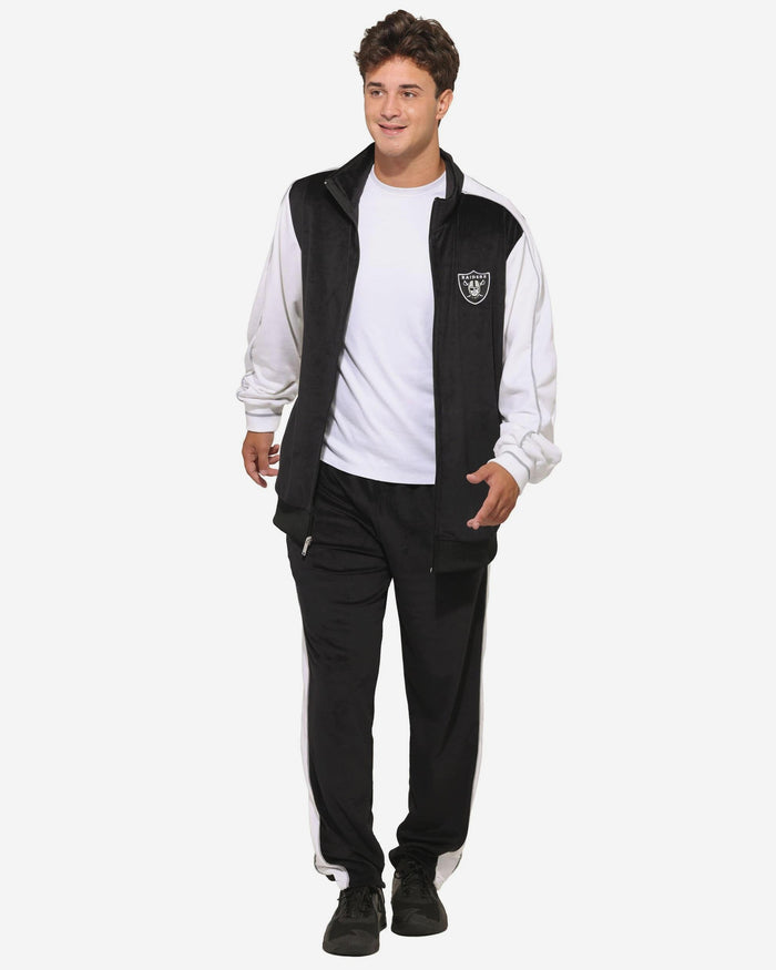 Las Vegas Raiders Two Tone Velour Zip Up Top FOCO S - FOCO.com