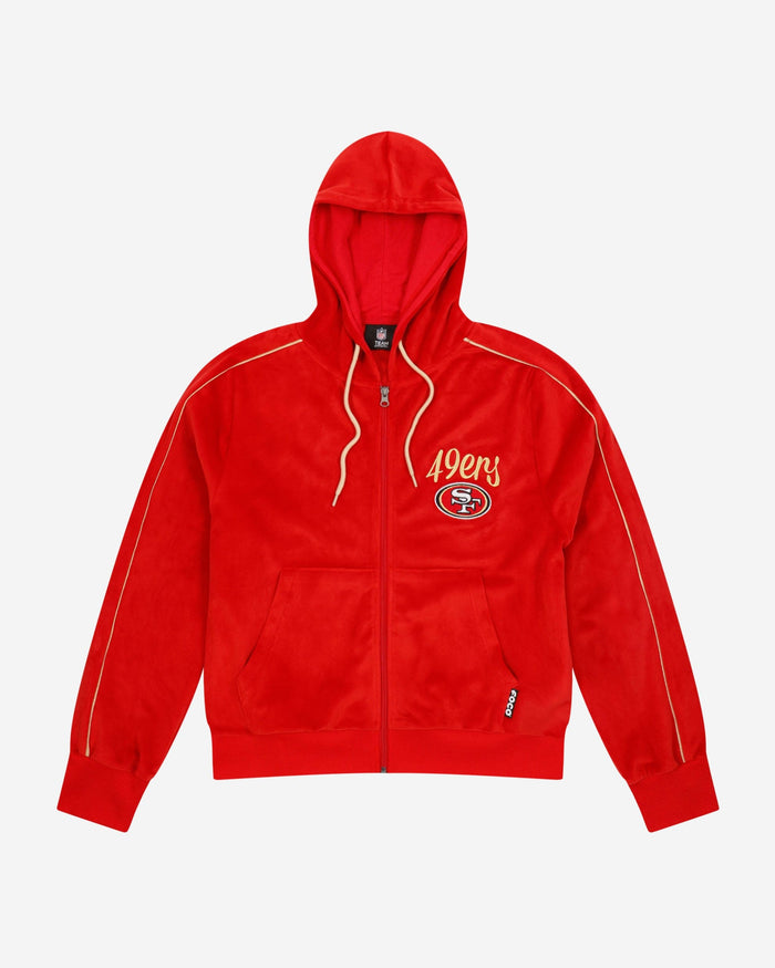 San Francisco 49ers Womens Velour Zip Up Top FOCO - FOCO.com