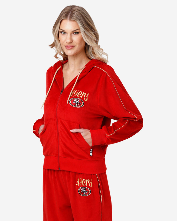 San Francisco 49ers Womens Velour Zip Up Top FOCO S - FOCO.com