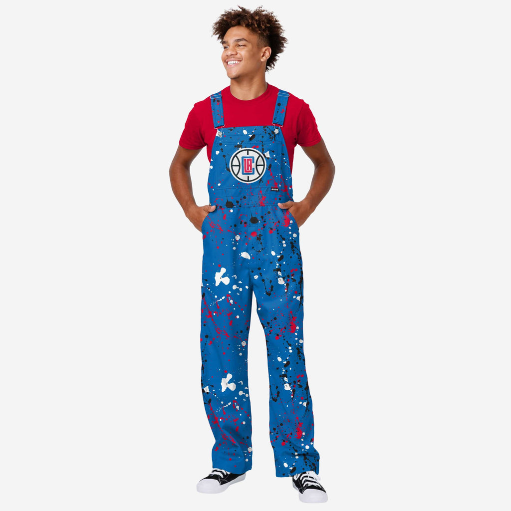 Los Angeles Clippers Mens Paint Splatter Bib Overalls FOCO S - FOCO.com