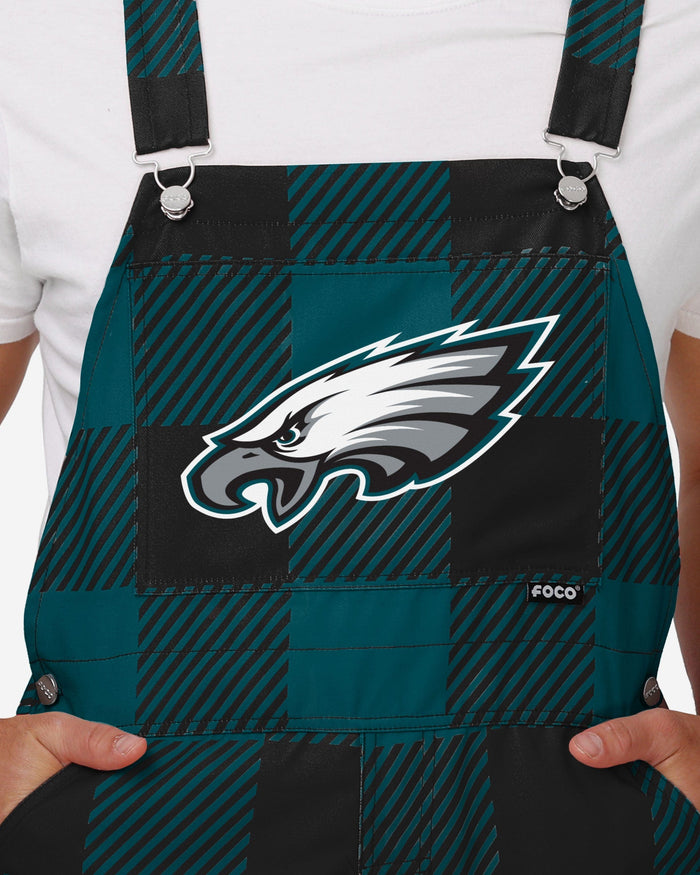 Philadelphia Eagles Mens Plaid Bib Overalls FOCO - FOCO.com