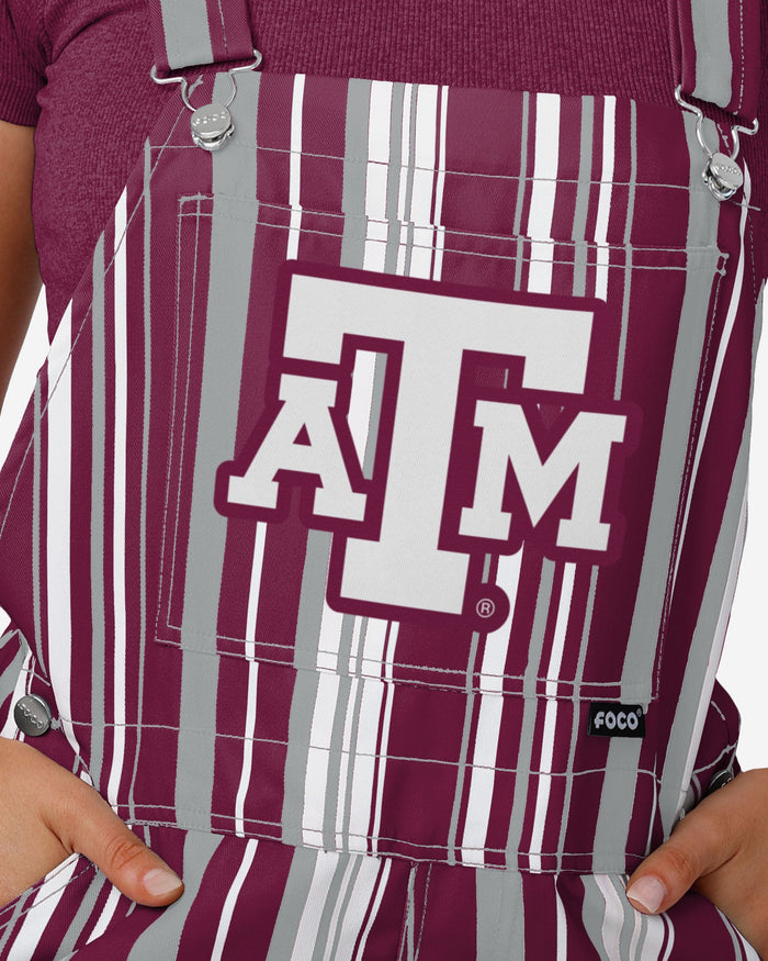 Texas A&M Aggies Womens Hyper Stripe Bib Overalls FOCO - FOCO.com