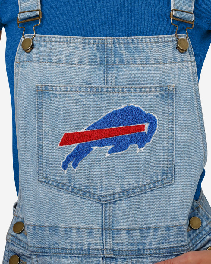 Buffalo Bills Womens Big Logo Denim Bib Shortalls FOCO - FOCO.com
