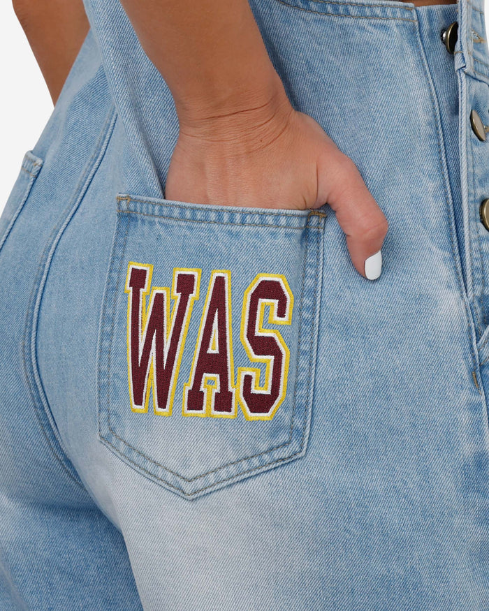 Washington Commanders Womens Big Logo Denim Bib Shortalls FOCO - FOCO.com