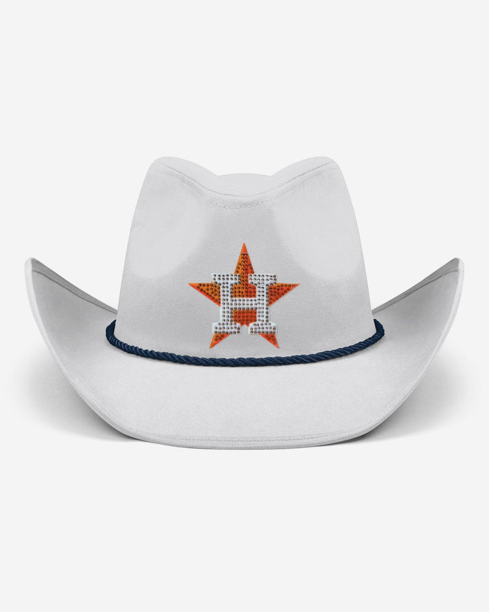 Houston Astros White Rhinestone Logo Cowboy Hat FOCO - FOCO.com