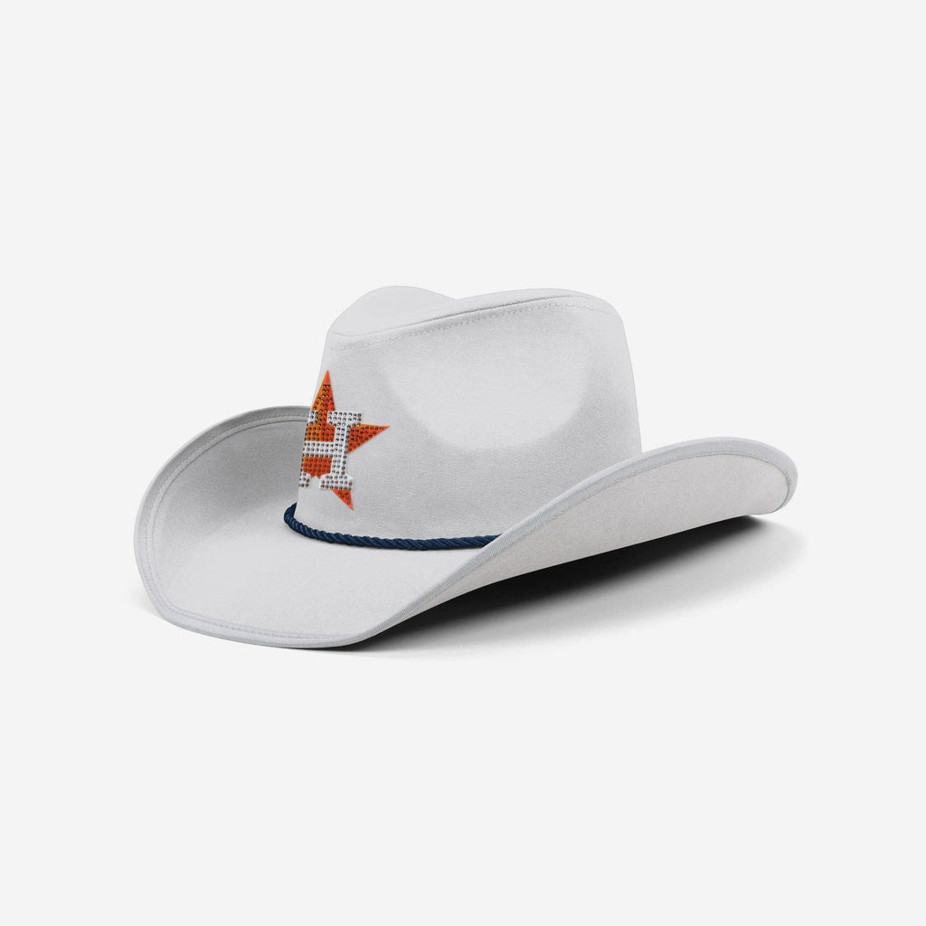 Houston Astros White Rhinestone Logo Cowboy Hat FOCO - FOCO.com