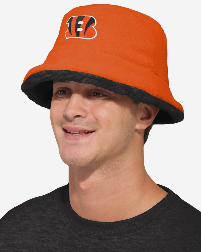 Cincinnati Bengals Reversible Faux Fur Bucket Hat FOCO - FOCO.com