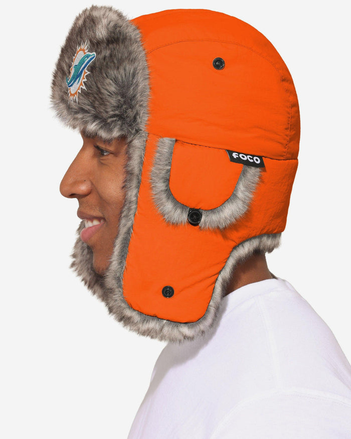 Miami Dolphins Faux Fur Trapper Hat FOCO - FOCO.com