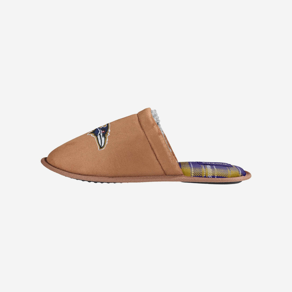 Baltimore Ravens Flannel Lined Brown Suede Scuff Slipper FOCO S - FOCO.com
