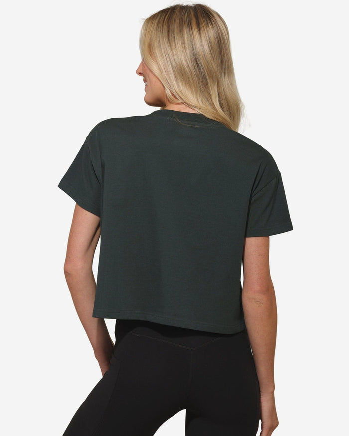 Green Bay Packers Womens Rhinestone Logo Crop Top FOCO S - FOCO.com