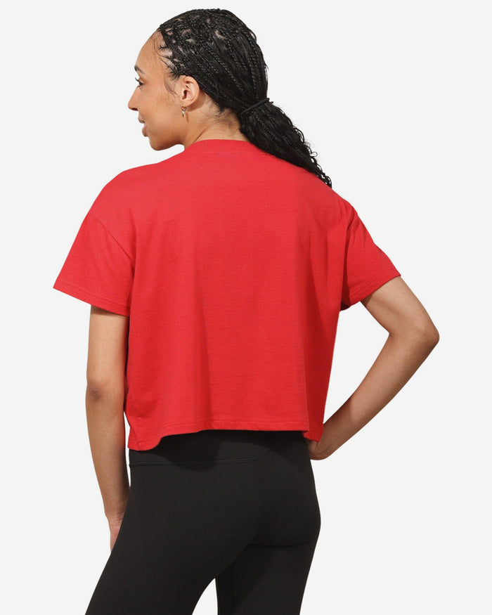 Kansas City Chiefs Womens Rhinestone Logo Crop Top FOCO S - FOCO.com