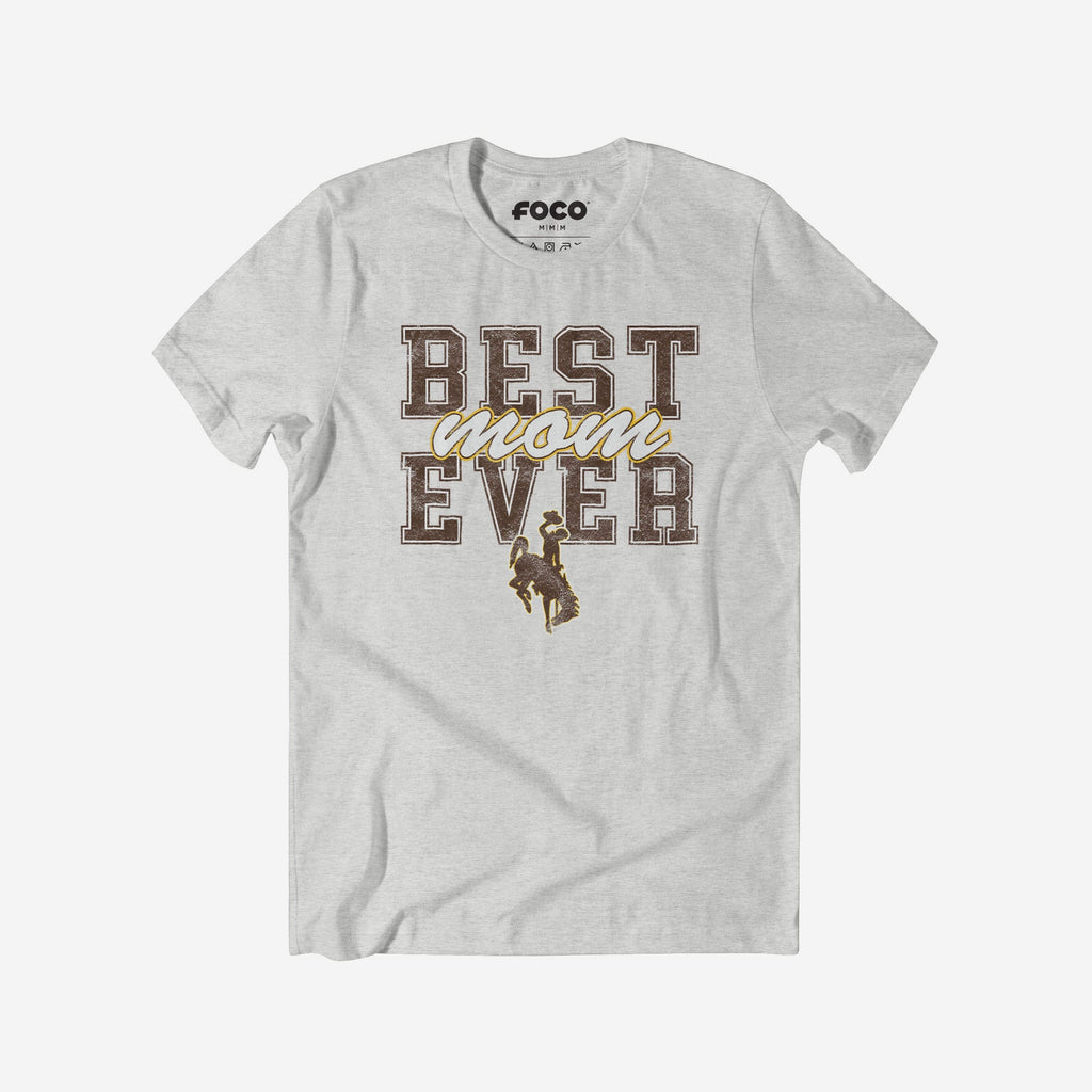 Wyoming Cowboys Best Mom Ever Stacked T-Shirt FOCO S - FOCO.com