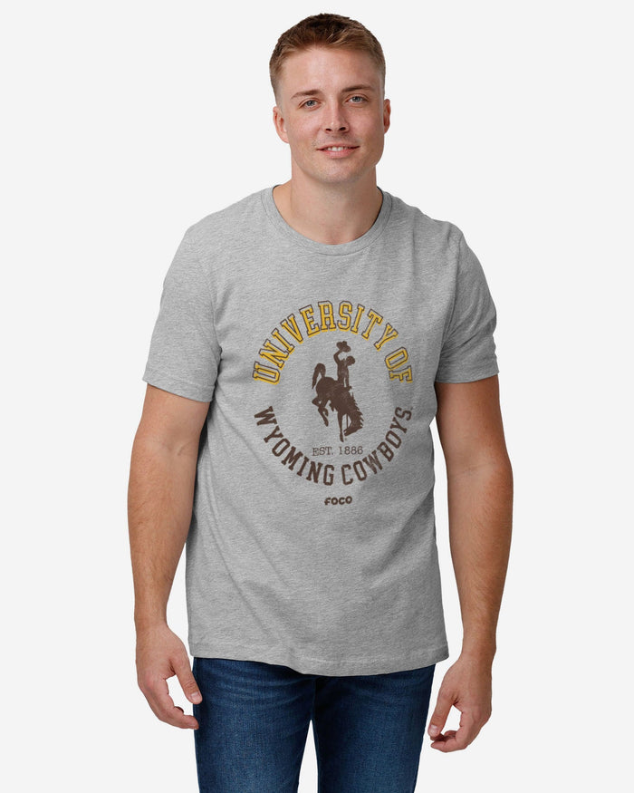 Wyoming Cowboys Circle Vintage T-Shirt FOCO - FOCO.com