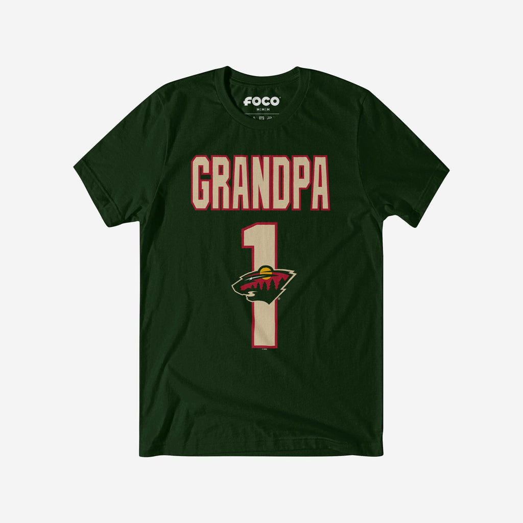 Minnesota Wild Number 1 Grandpa T-Shirt FOCO S - FOCO.com