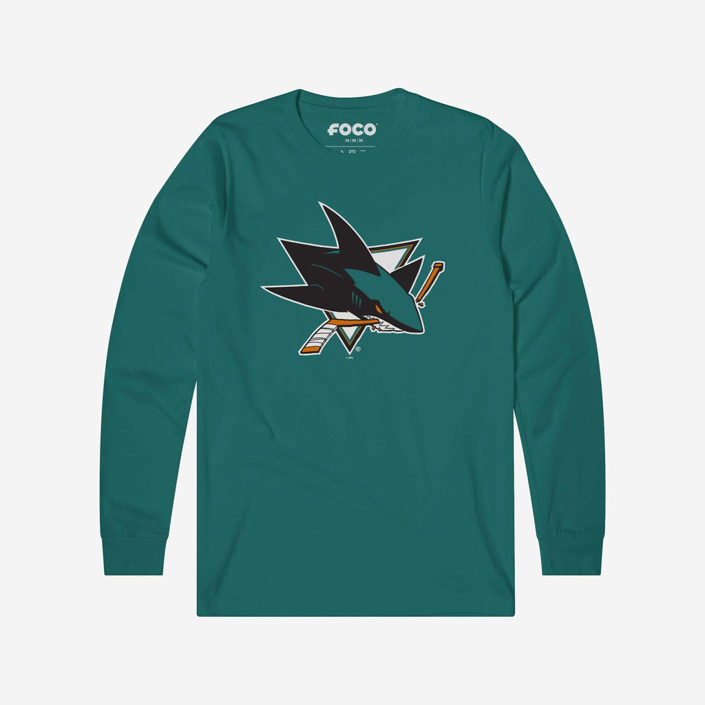San Jose Sharks Primary Logo Long Sleeve T-Shirt FOCO Marine S - FOCO.com